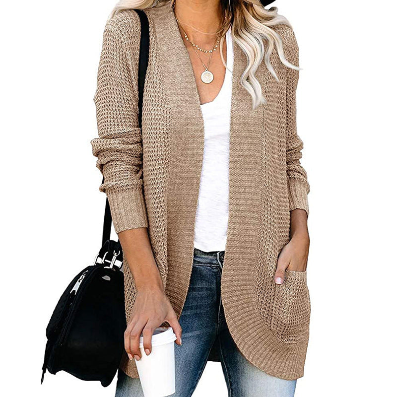 Damen Strickjacke mit modernem Strickmuster und praktischen Taschen Stalluxe