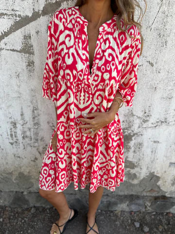Damen lässiges Strandkleid mit lockerer Passform und schickem Druck Stalluxe