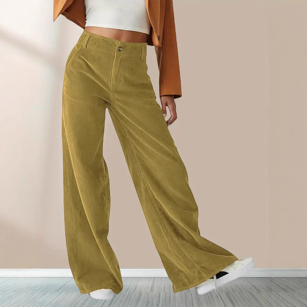 Damen Weit geschnittene Stoffhose mit eleganten Taschen Stalluxe