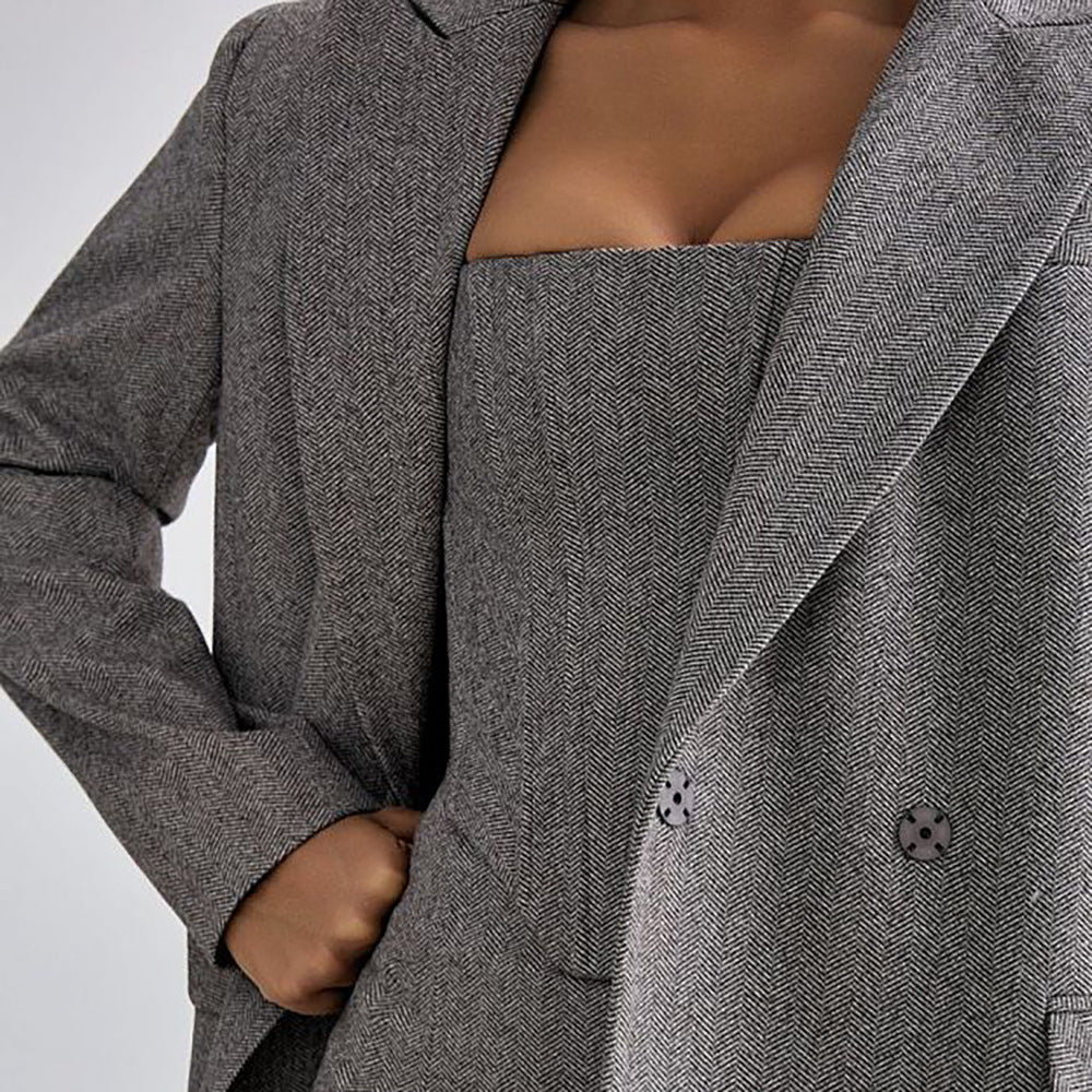Damen Blazer-Kleid Set mit figurbetontem Oberteil und elegantem Schnitt Stalluxe