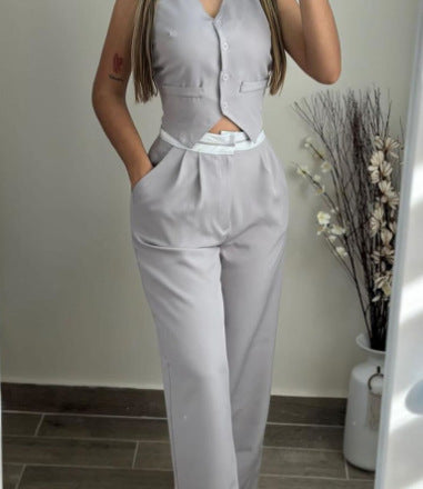 Damen Zweiteiliges Set mit tailliertem Blazer und schicker Hose Stalluxe