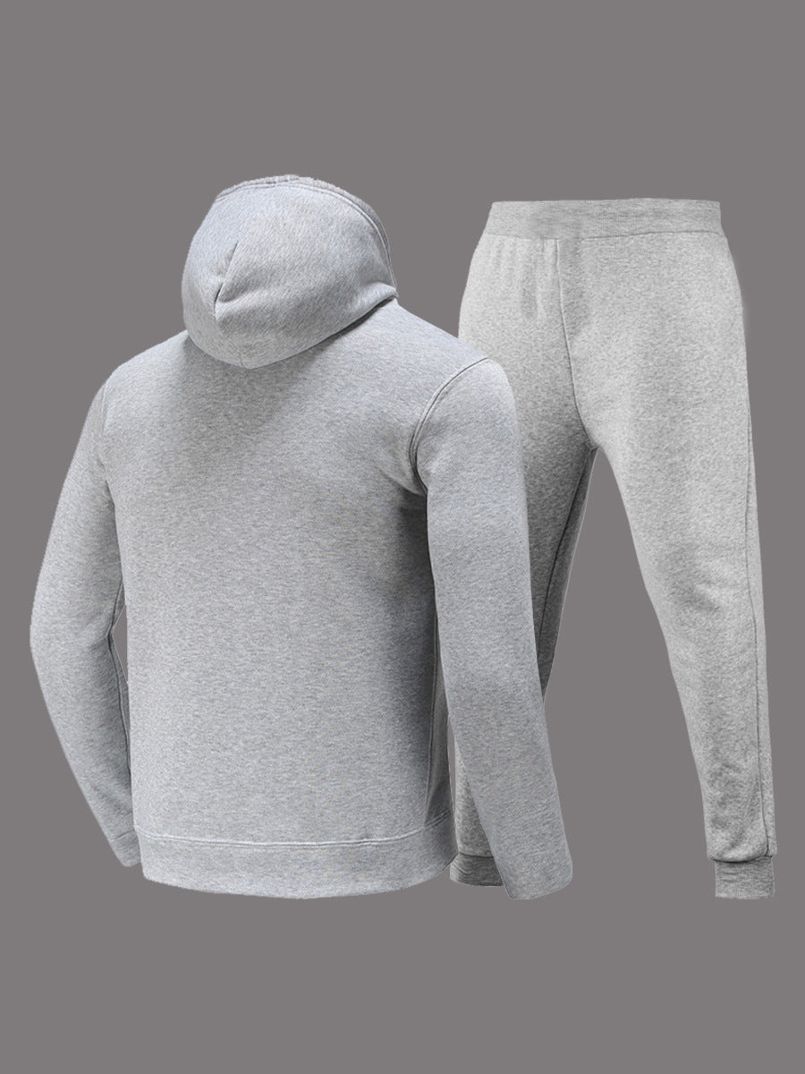 Herren sportliches Hoodie- und Jogginghose-Set mit auffälligem Grafikdruck Stalluxe