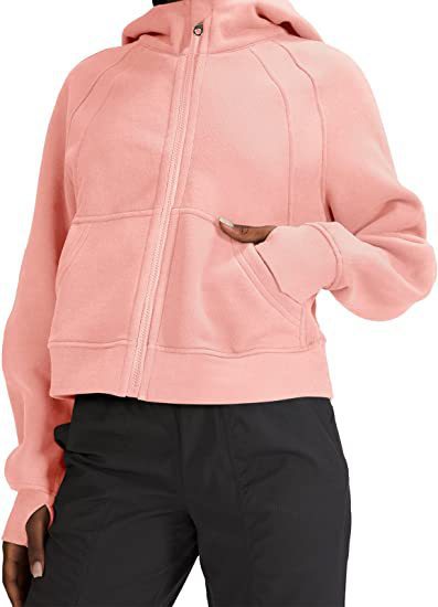 Damen lässige Kapuzenjacke mit nach unten gerafftem Schnitt und praktischen Taschen Stalluxe