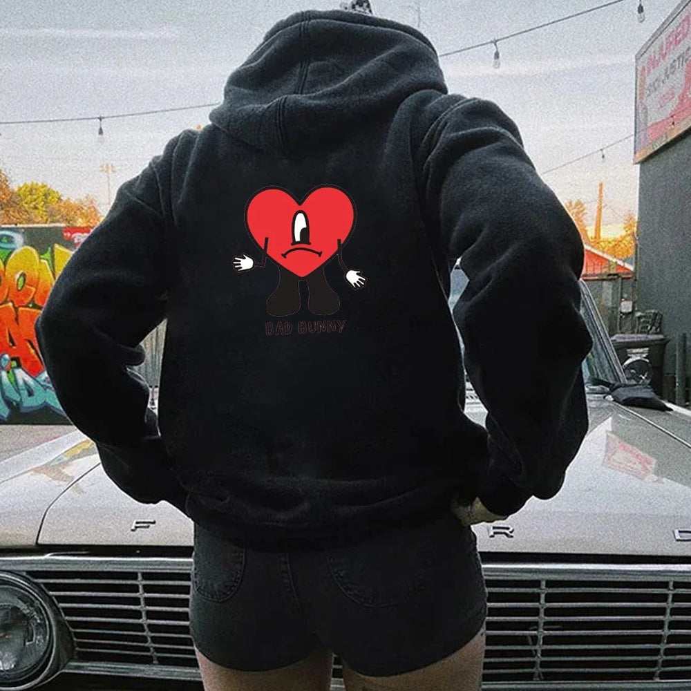 Damen Kapuzenpulli mit kreativem Herzmotiv Stalluxe