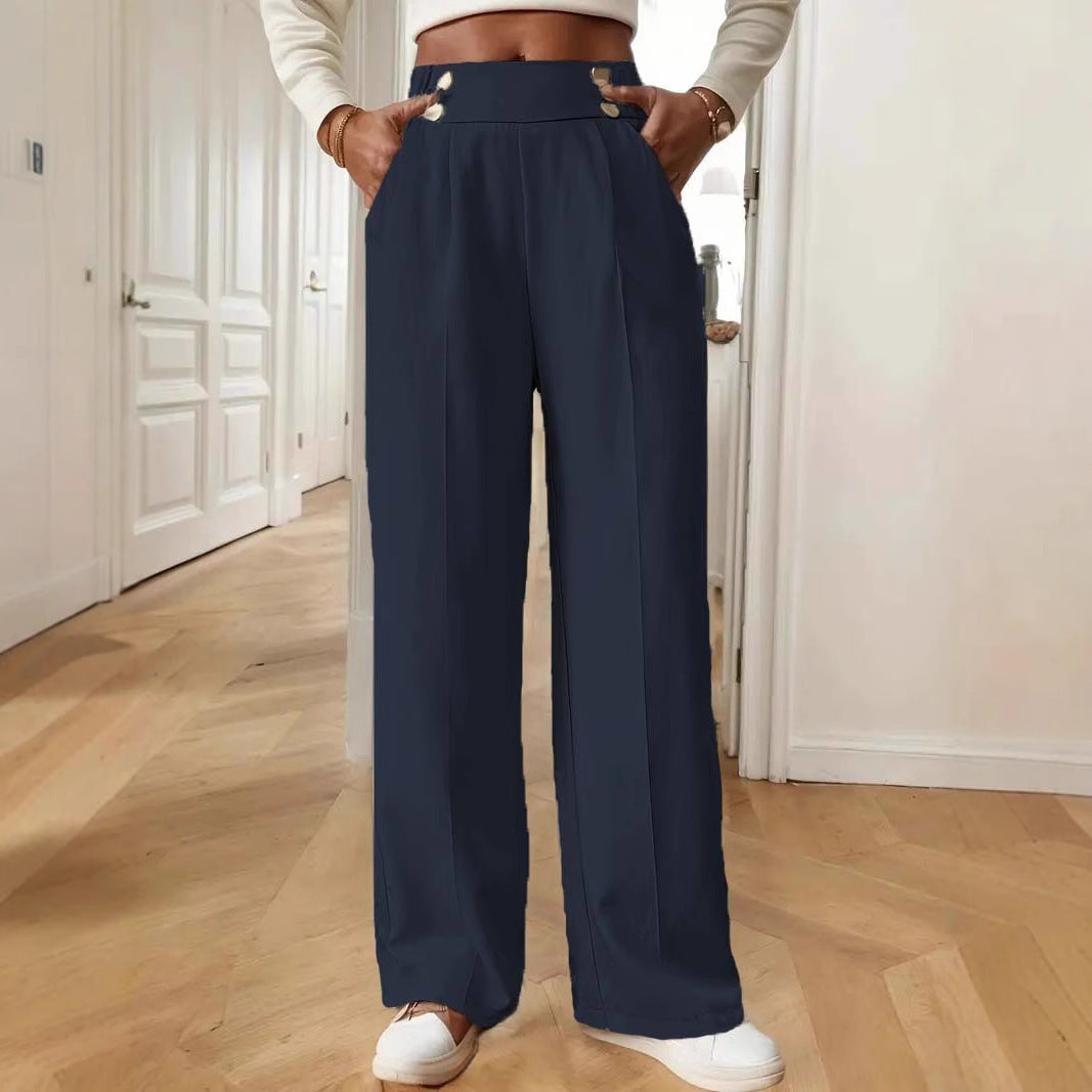Damen Elegante und luftige Hochbundhose mit weitem Bein und praktischen Taschen Stalluxe