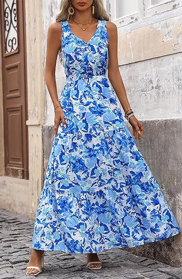 Damen Maxikleid mit floralen Applikationen und schmalen Trägern Stalluxe