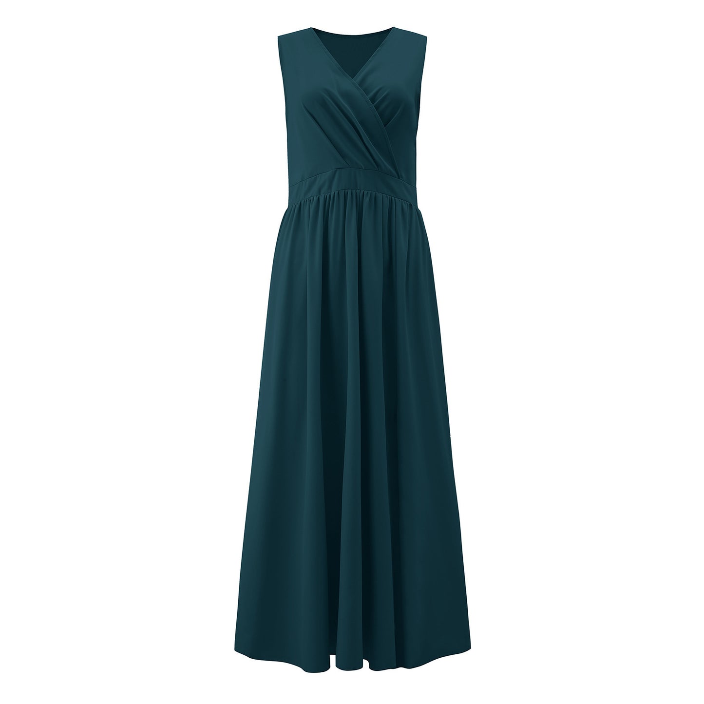 Damen Maxikleid mit Wickeloptik und fließendem Saum Stalluxe