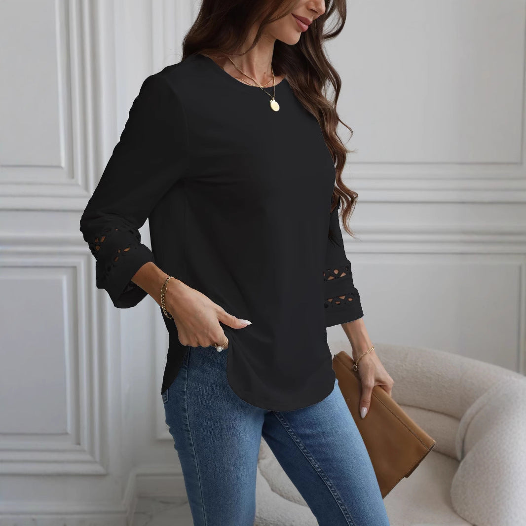 Damen modisches Oberteil mit eleganten Lochdetails Stalluxe