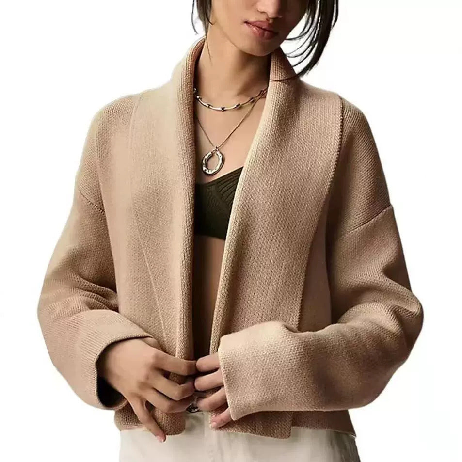 Damen lässige Strickjacke mit offenem Design und V-Ausschnitt Stalluxe