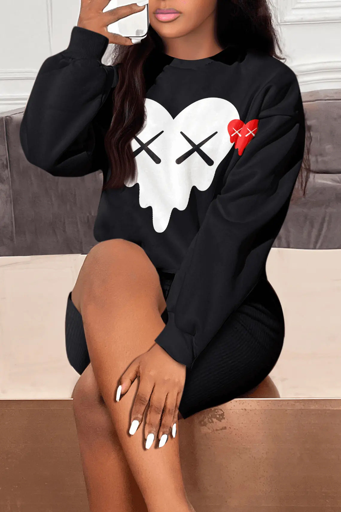 Herren Sweatshirt mit kreativer Herz-Grafik Stalluxe