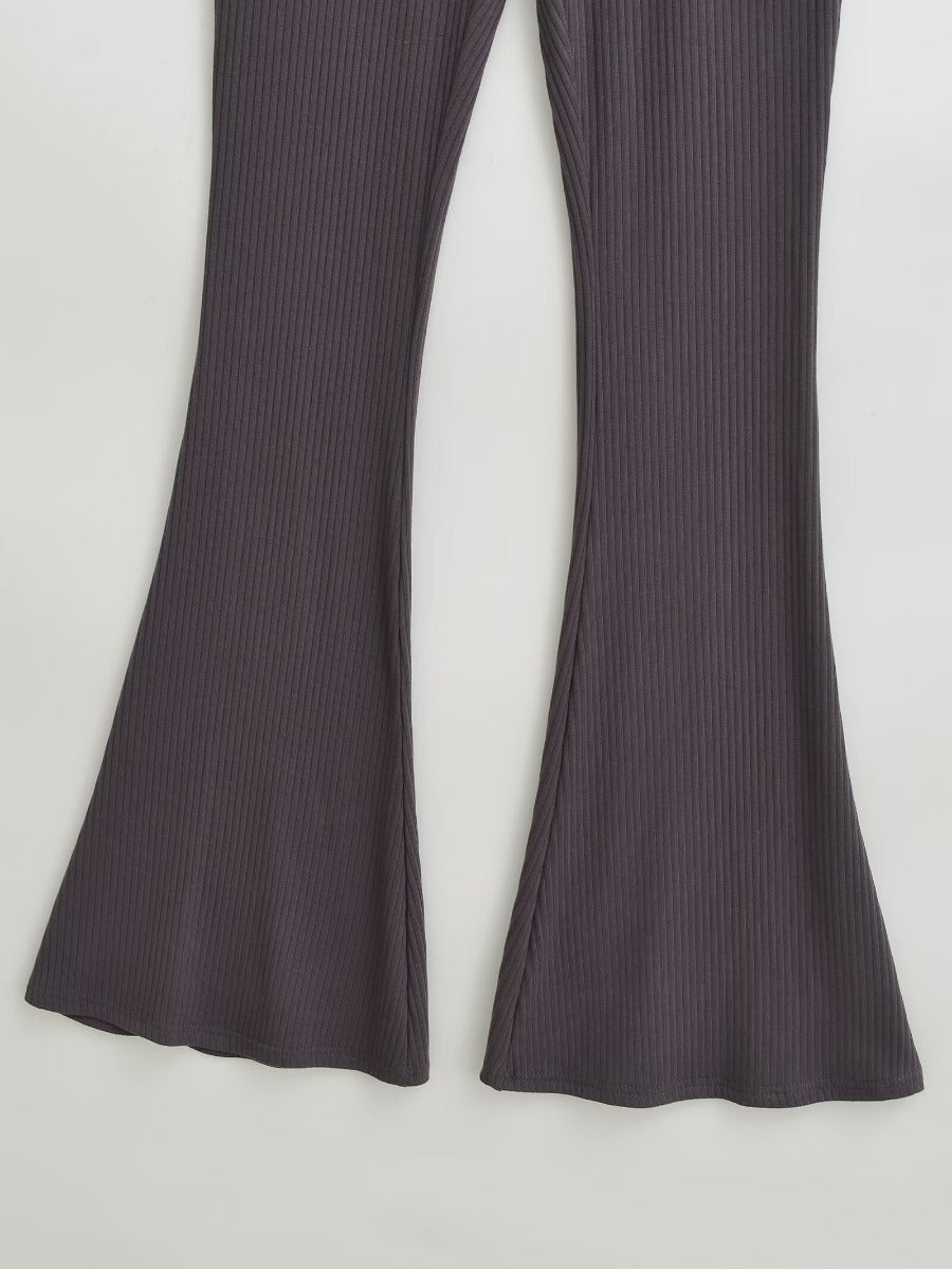 Damen Elegante Flared-Hose aus hochwertigem, elastischem Stretchmaterial mit hohem Bund Stalluxe