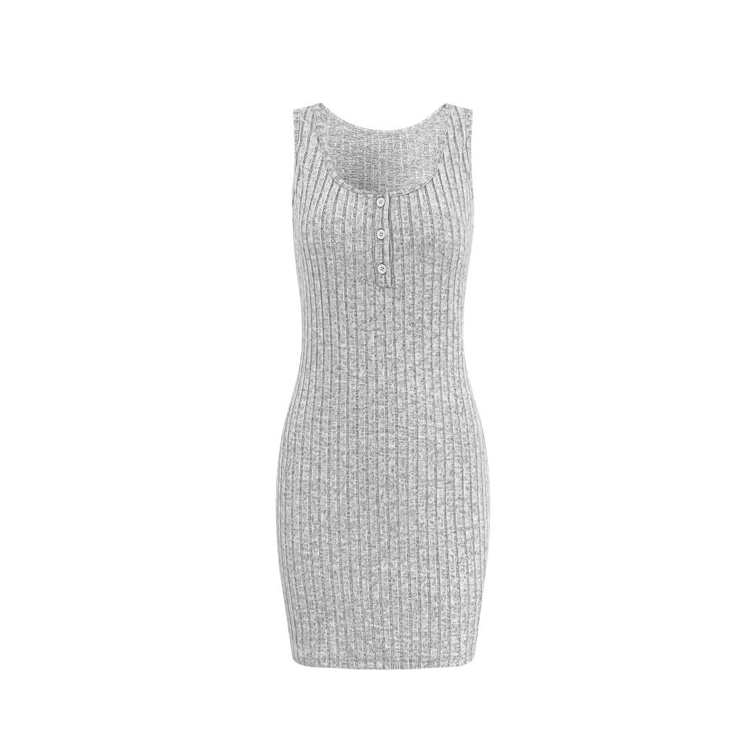 Damen Strickkleid mit Knopfleiste und luftiger Cardigan-Überjacke Stalluxe