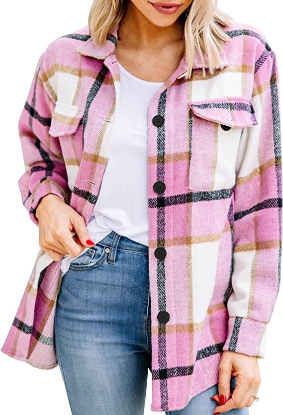 Damen Karierte Overshirt Jacke Stalluxe