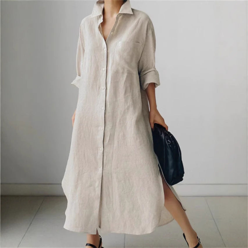 Damen Langarmhemdkleid Stalluxe