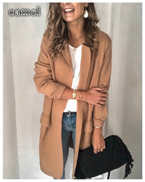 Women's Tailored Open-Front Duster Coat Stalluxe