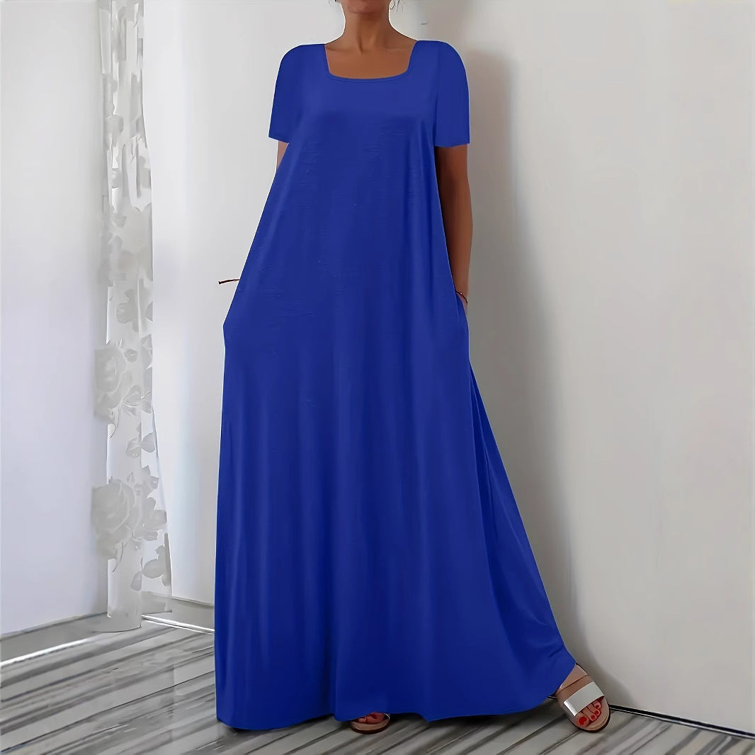 Damen Maxikleid mit weitem Schnitt und praktischen Taschen Stalluxe