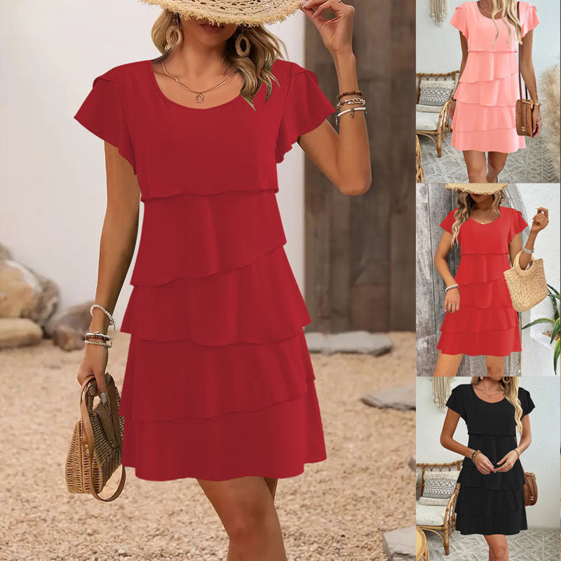 Damen Stufen-Rüschenkleid Stalluxe