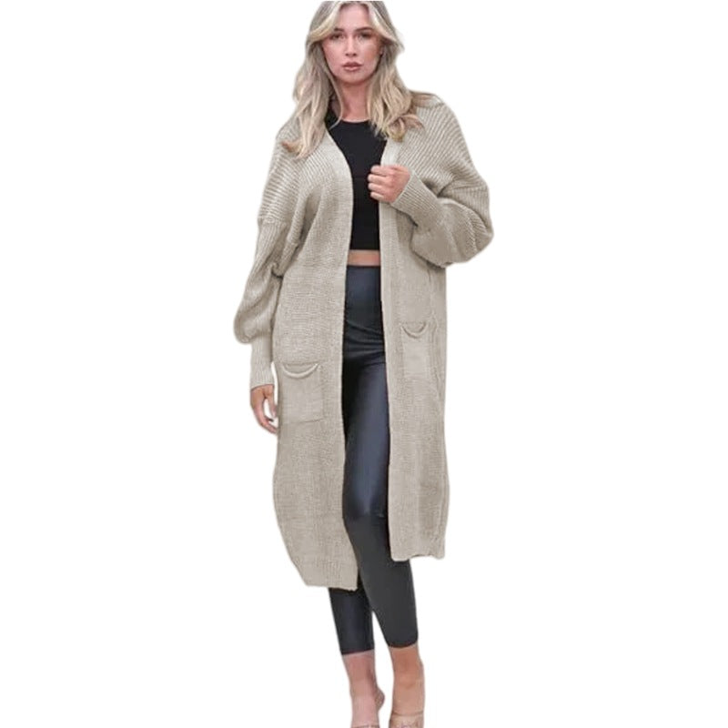 Damen Langarm-Strickcardigan mit edlem Strukturdesign und praktischen Taschen Stalluxe