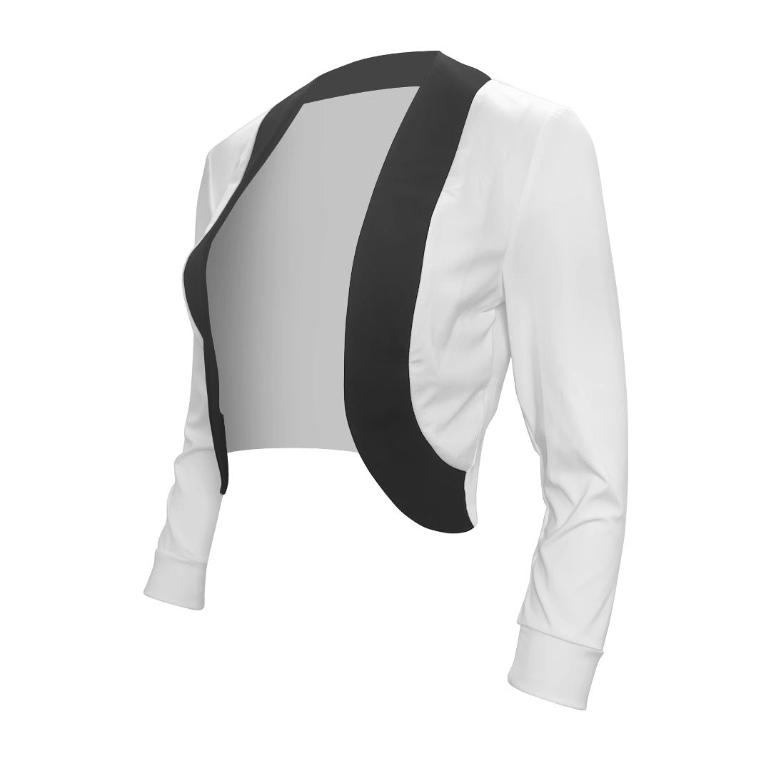 Damen eleganter Blazer mit kontrastierenden Einsätzen Stalluxe
