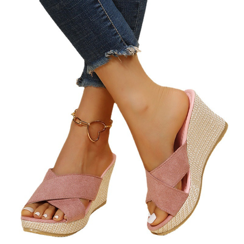 Damen Wedge-Sandalen mit elegantem Kreuzband und leichtem Fußbett Stalluxe