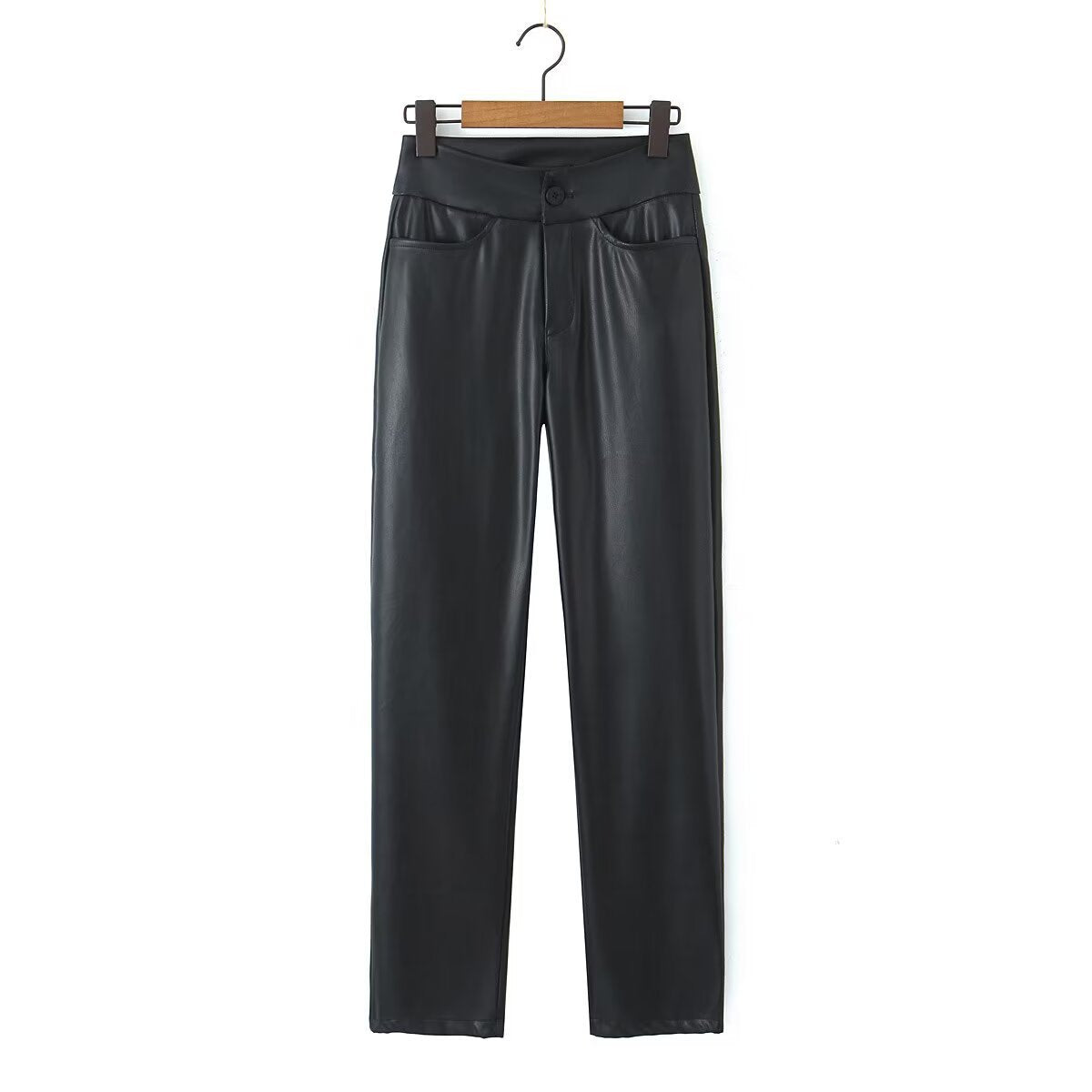Damen Modische Kunstlederhose mit schmalem Schnitt und praktischen Taschen Stalluxe