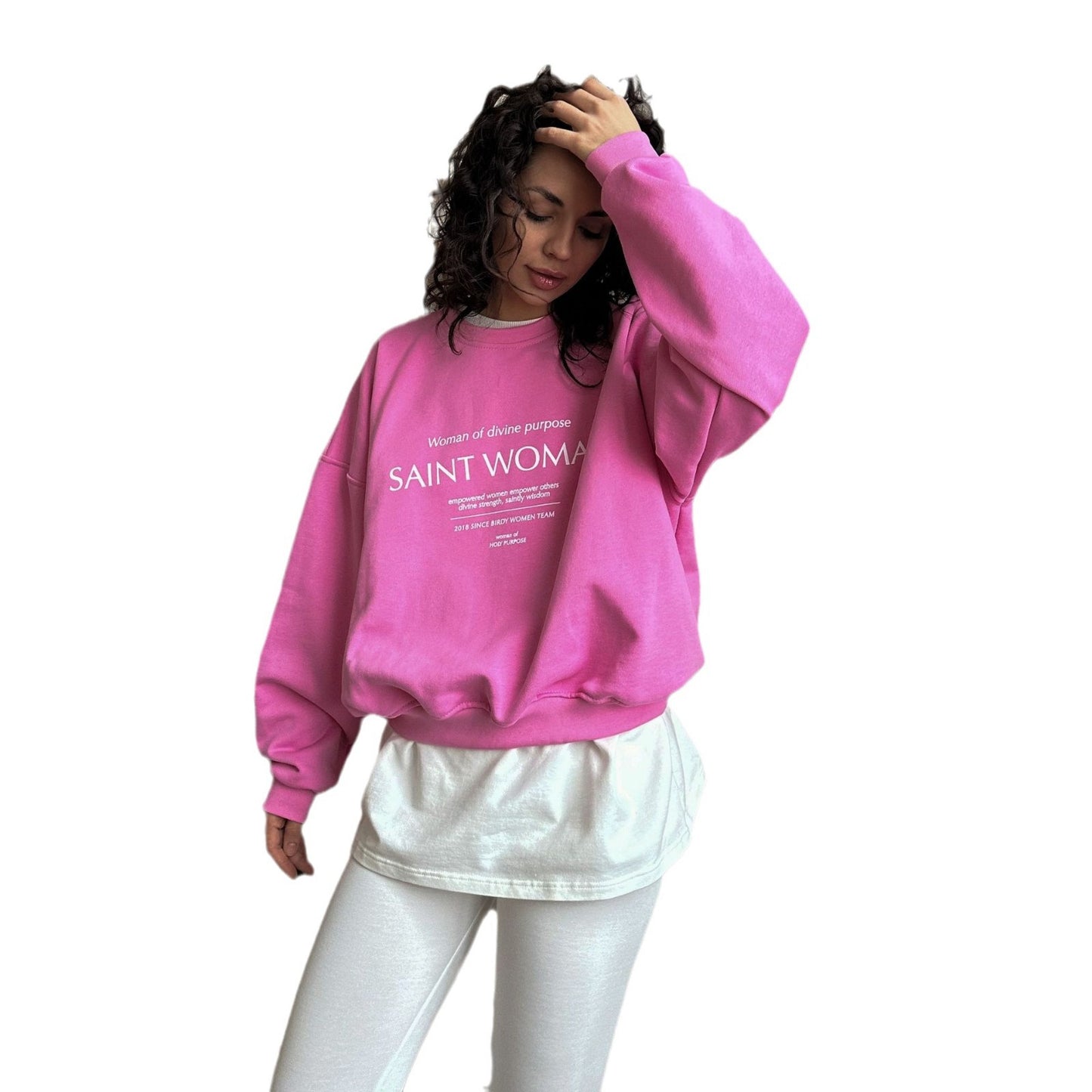 Damen Sweatshirt mit kreativem Schriftzug und lässigem Schnitt Stalluxe