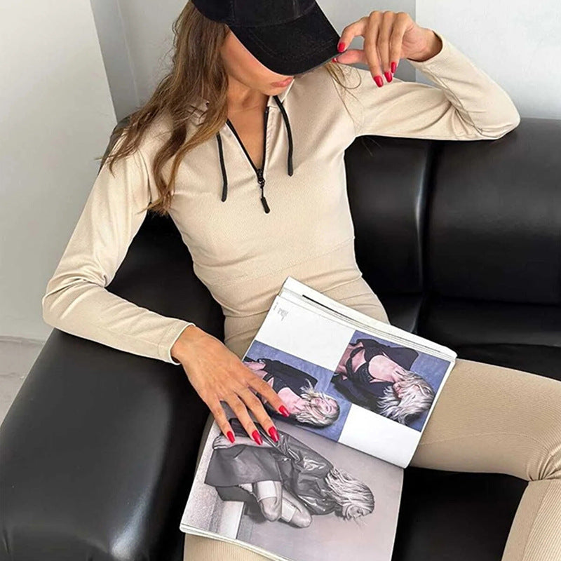 Damen sportlicher Langarm-Body mit Reißverschluss Stalluxe