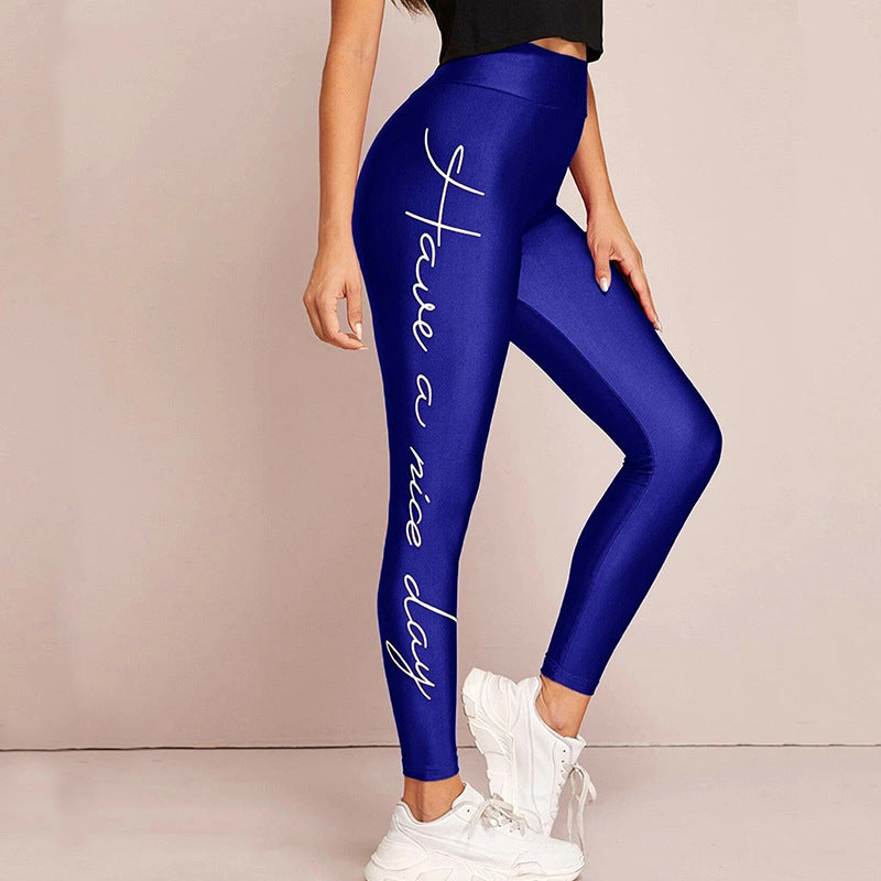 Damen Sportleggings mit inspirierendem Schriftzug und hohem Bund Stalluxe