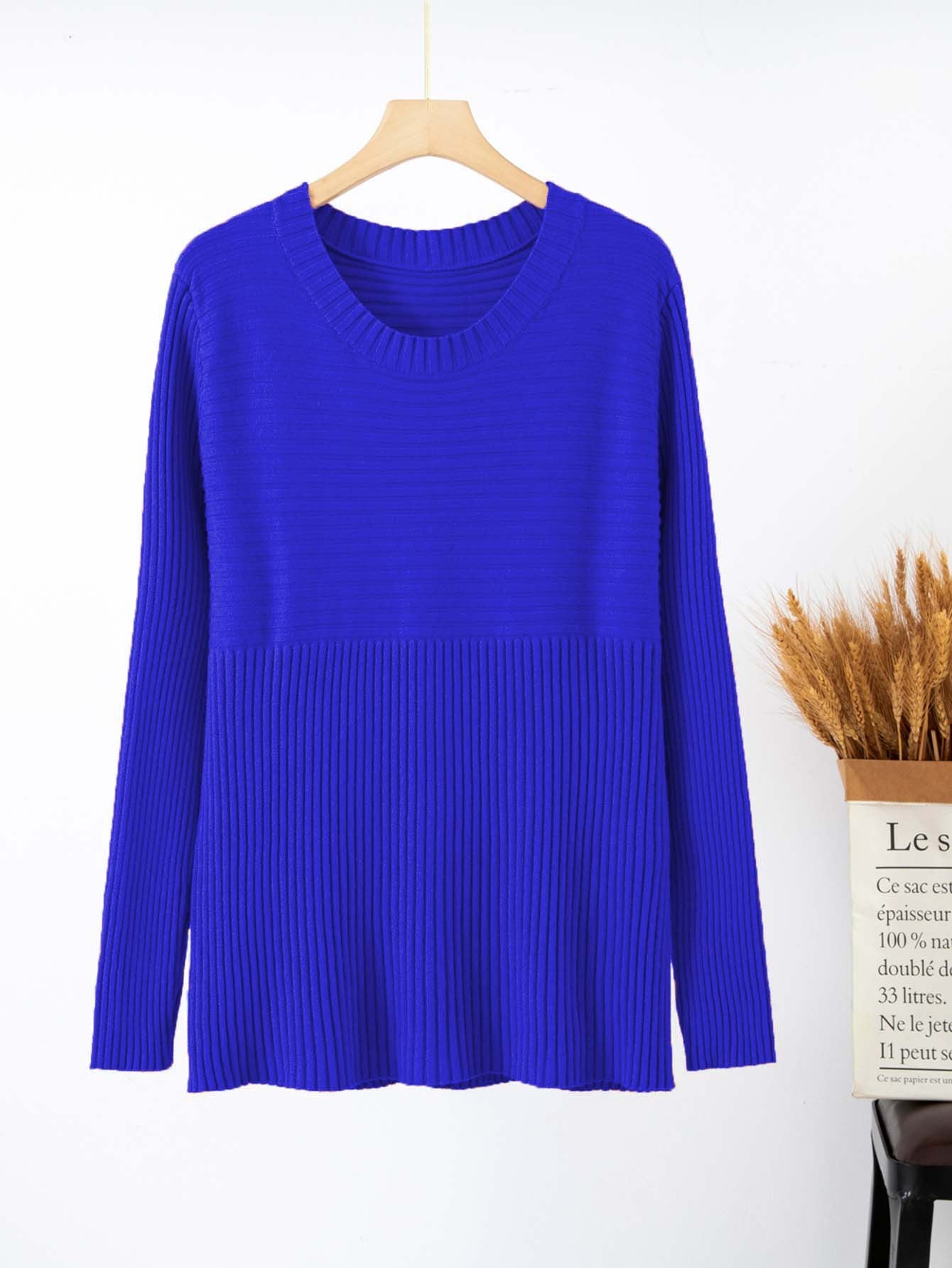 Damen Feinstrickpullover mit strukturiertem Design und Rundhalsausschnitt Stalluxe