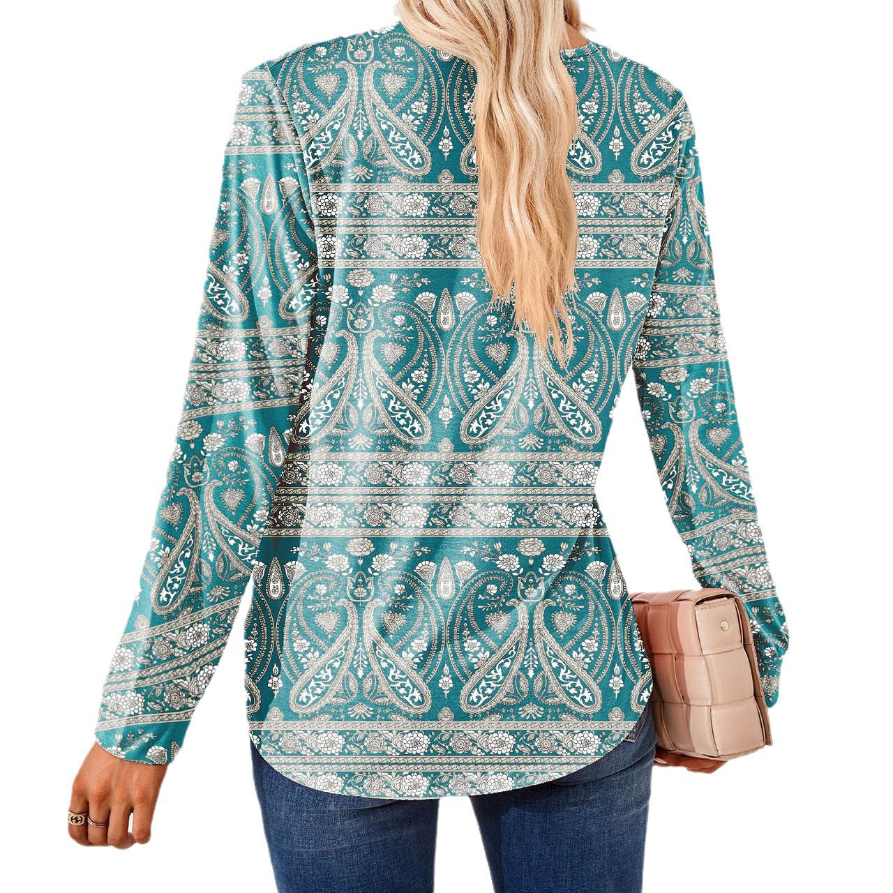 Women's Elegant Floral Print Blouse Stalluxe