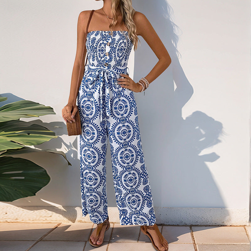 Damen Jumpsuit mit trendigem bandeau Design und praktischen Taschen Stalluxe