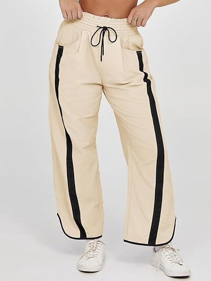 Damen weite Sporthose im lässigen Stil mit Kontraststreifen Stalluxe