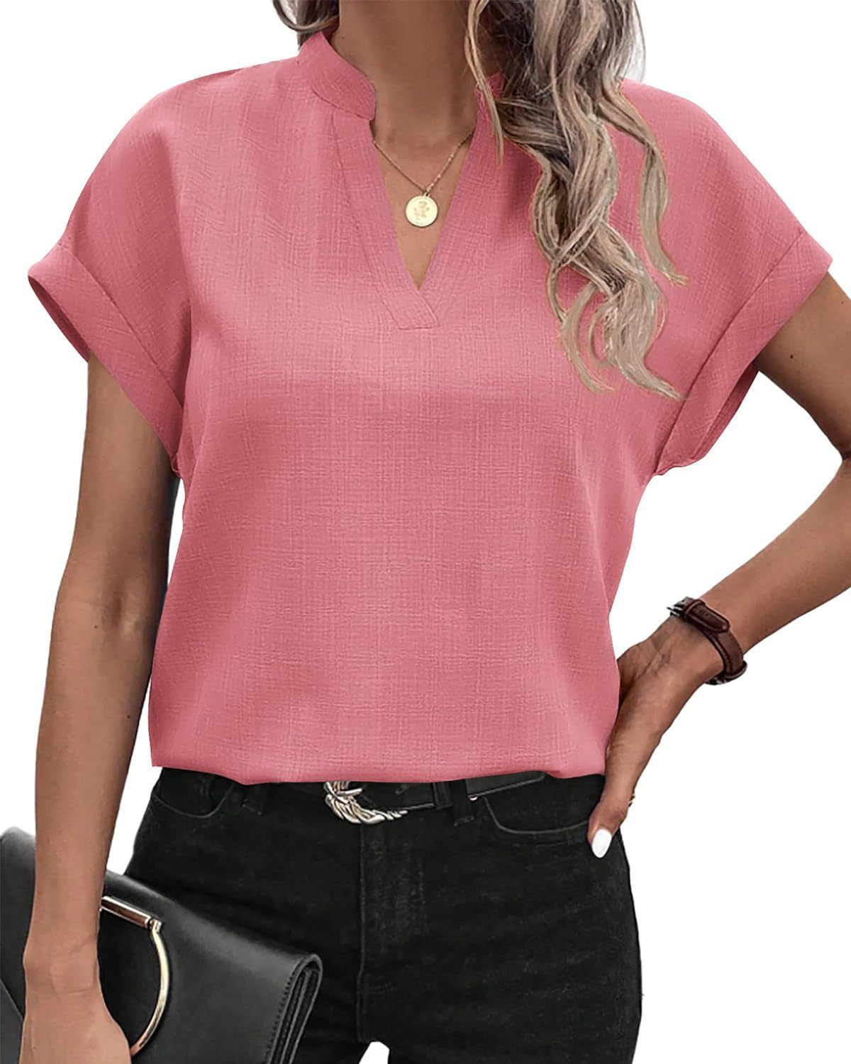 Damen lässige Bluse mit Stehkragen Stalluxe