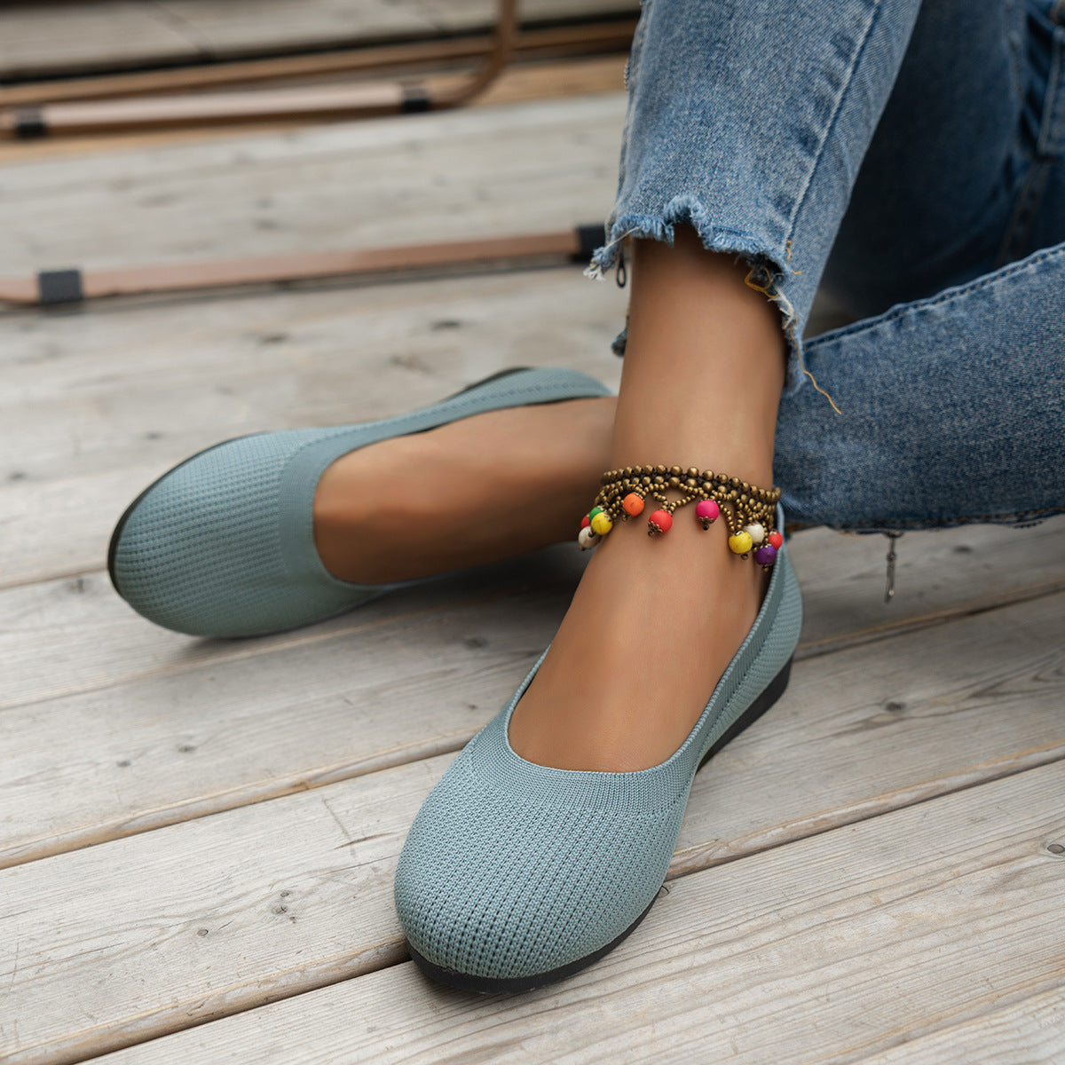 Damen elegante und bequeme Ballerinas mit atmungsaktivem Obermaterial Stalluxe