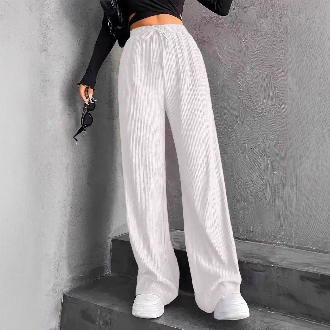 Damen Weit geschnittene Plissee-Hose mit elastischem Bund und praktischen Taschen Stalluxe