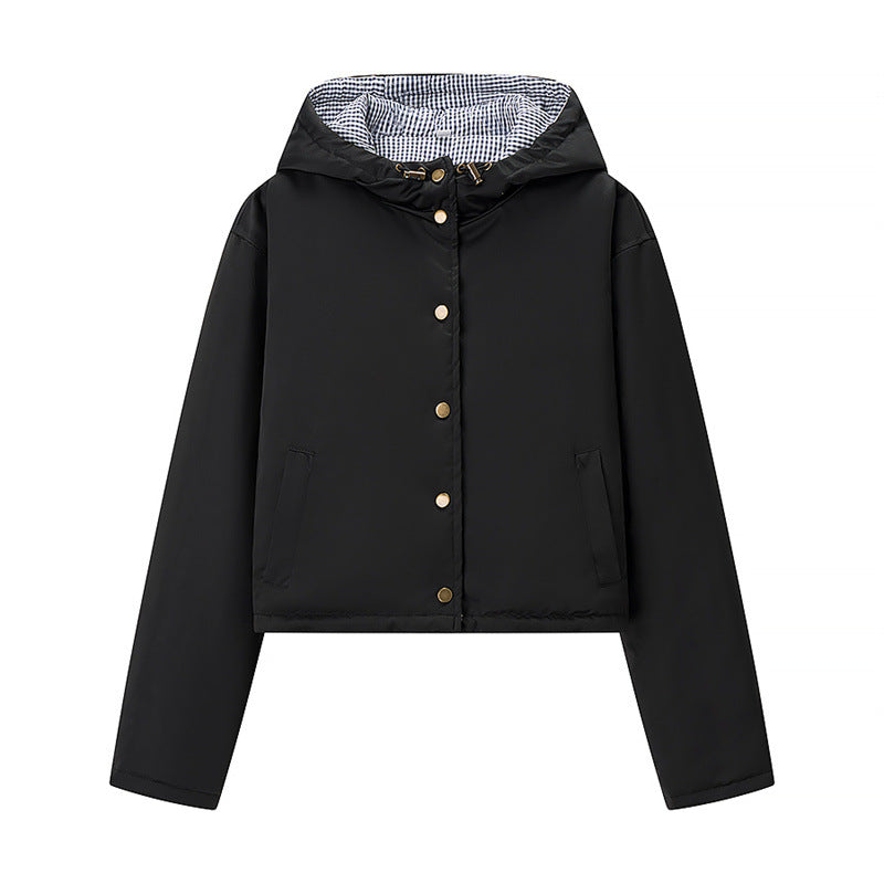 Damen Übergangsjacke mit Kapuze und praktischen Taschen Stalluxe