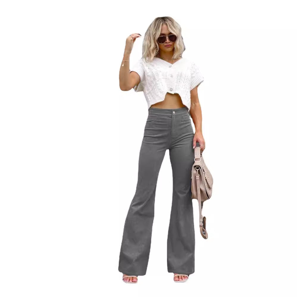 Damen Modische Hochbund-Flared-Jeans Stalluxe