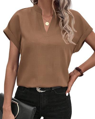 Damen lässige Bluse mit Stehkragen Stalluxe