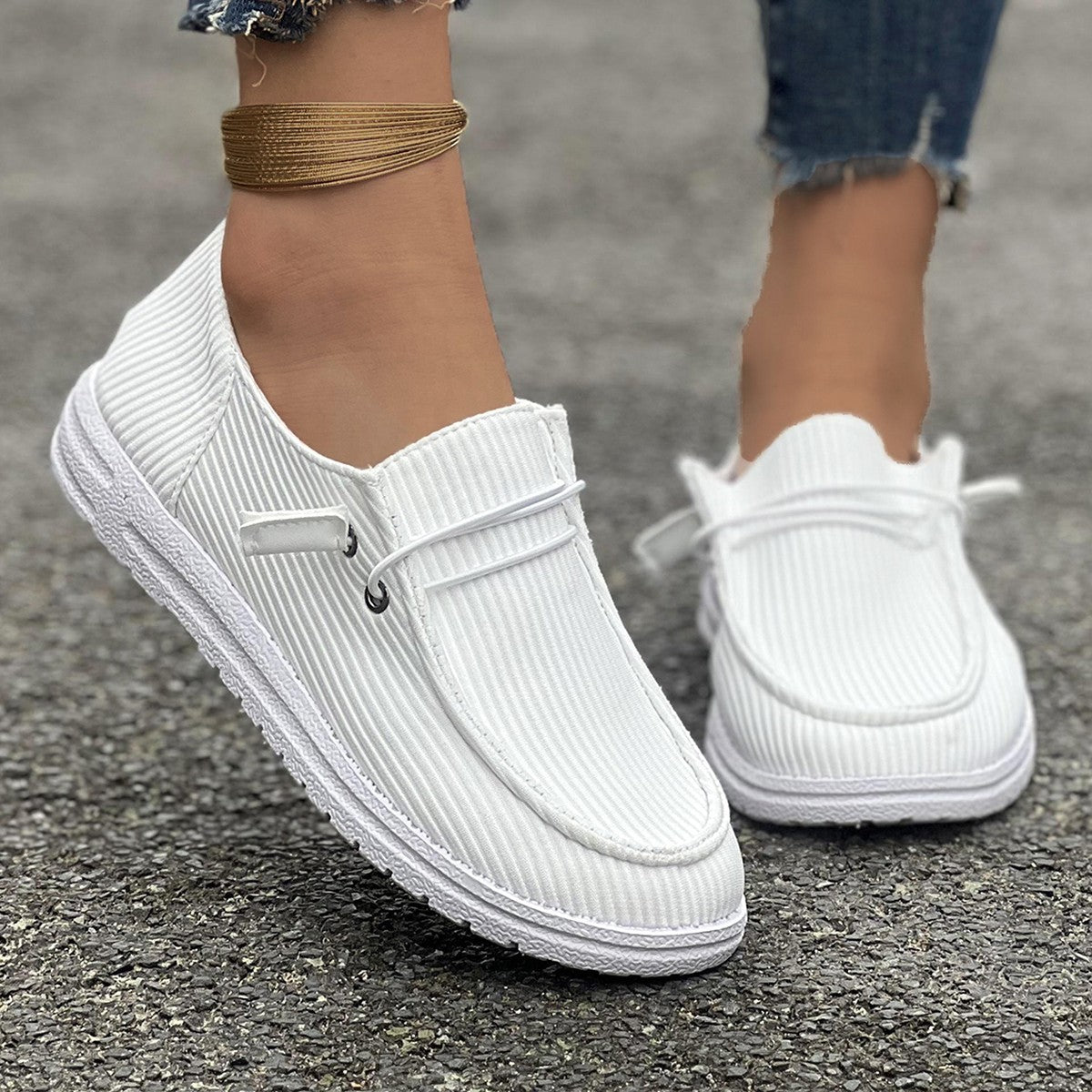 Damen Slip-On Freizeitschuhe mit rutschfester Sohle und atmungsaktivem Obermaterial Stalluxe