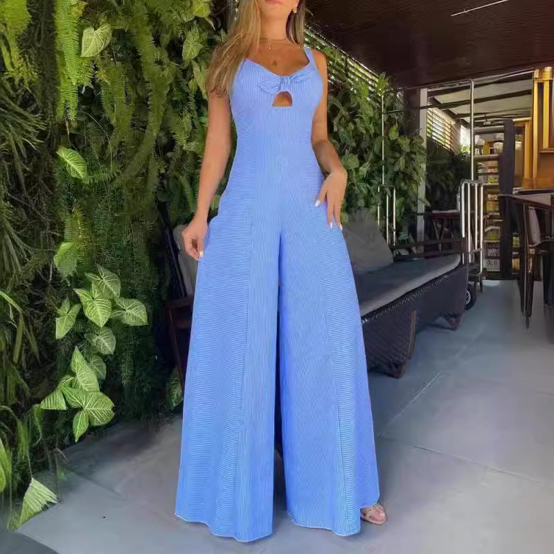 Damen Luftiger Jumpsuit mit schickem Schlitz und Stilvollen Träger Stalluxe