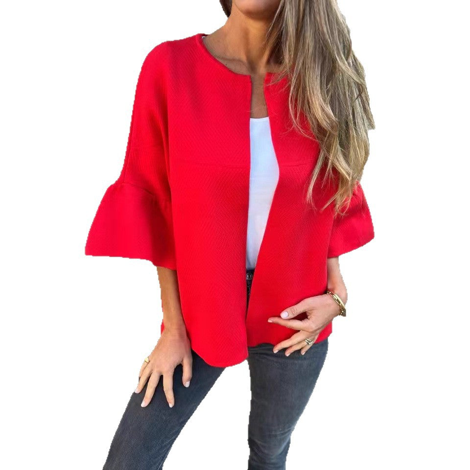 Damen Strukturierte Jacke mit voluminösen Ärmeln Stalluxe