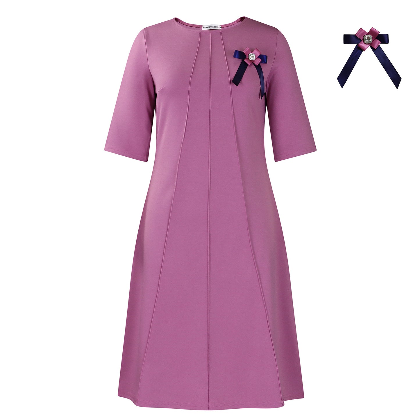 Damen Elegantes Kleid mit dekorativer Schleife Stalluxe