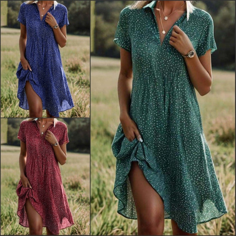 Damen Freizeitkleid mit Knopfverschluss und asymmetrischem Saum Stalluxe