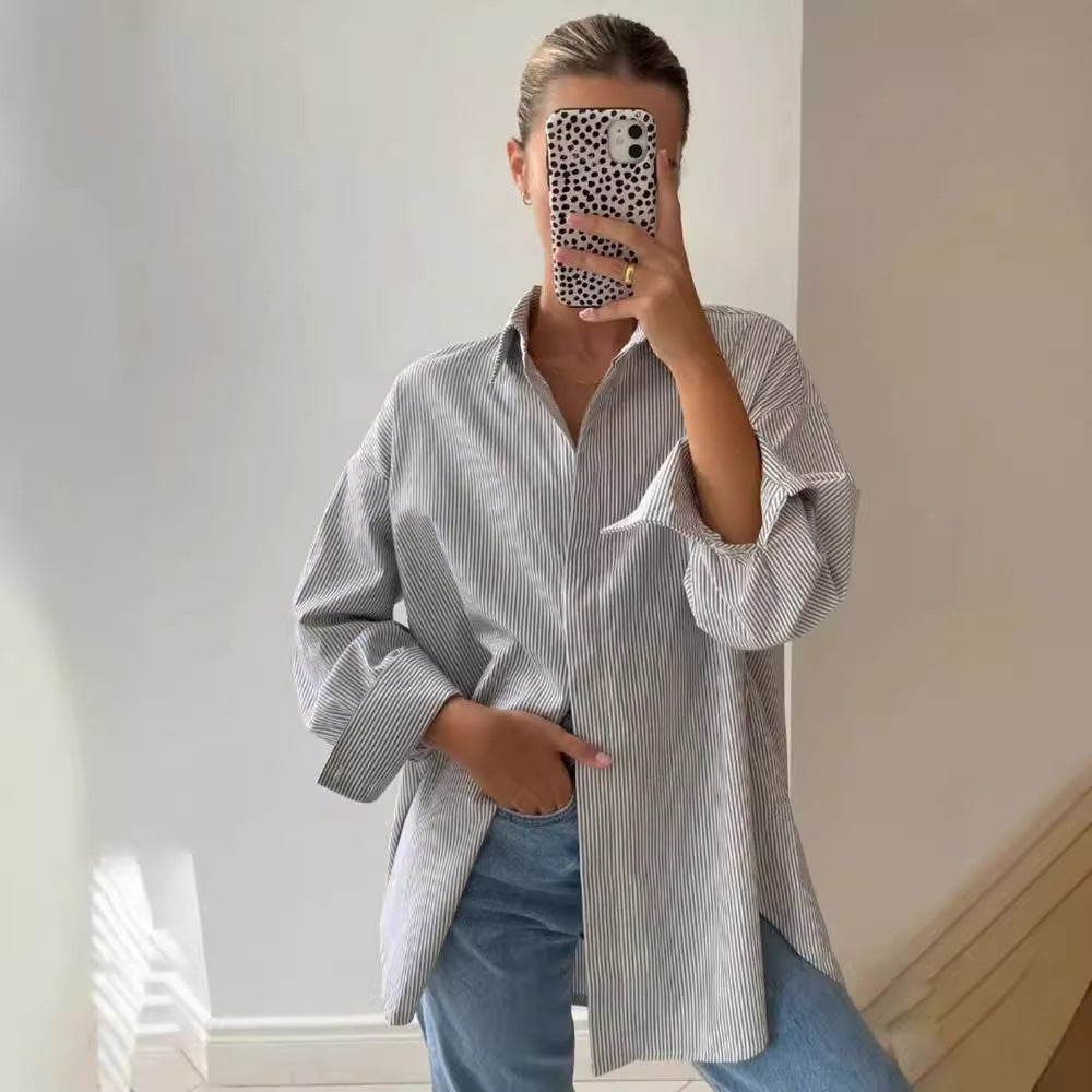 Damen Oversized Hemdbluse Stalluxe