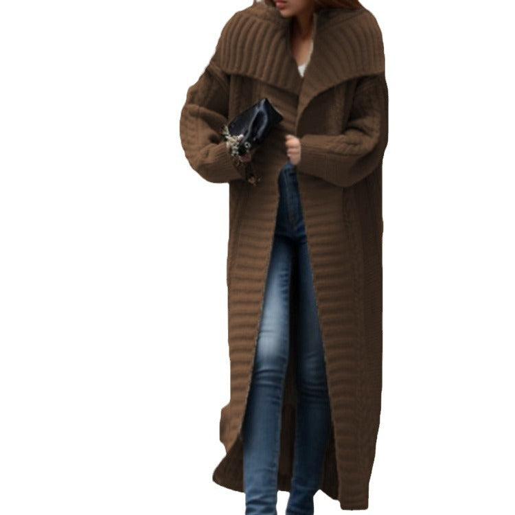 Damen Strickmantel mit strukturiertem Design und voluminösen Ärmeln Stalluxe