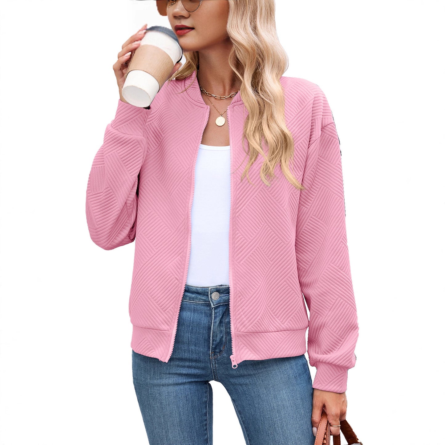 Damen Sportliche Bomberjacke mit strukturiertem Design Stalluxe