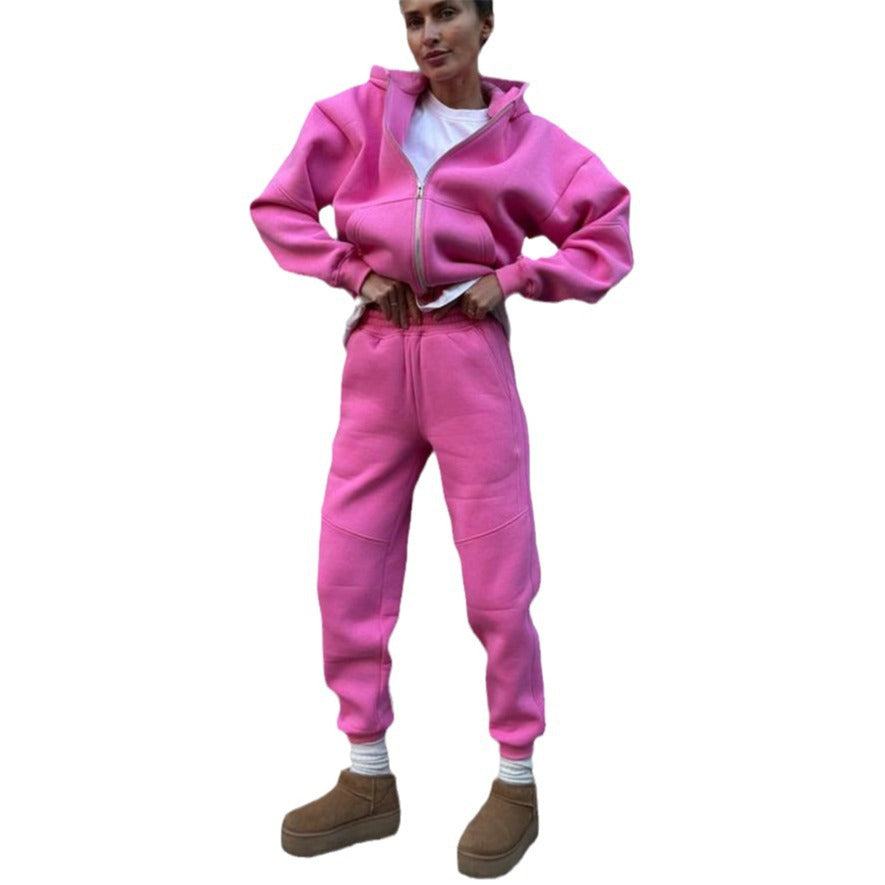 Damen sportlicher Fleece-Jumpsuit mit hohem Kragen und durchgehendem Reißverschluss Stalluxe