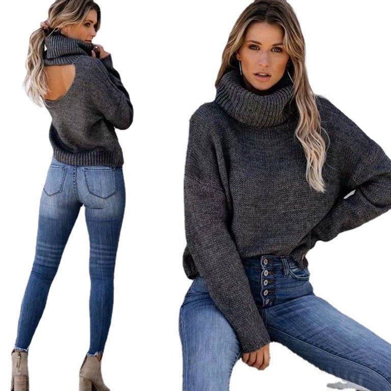 Damen Strickpullover mit hohem Kragen und lässigem Schnitt Stalluxe