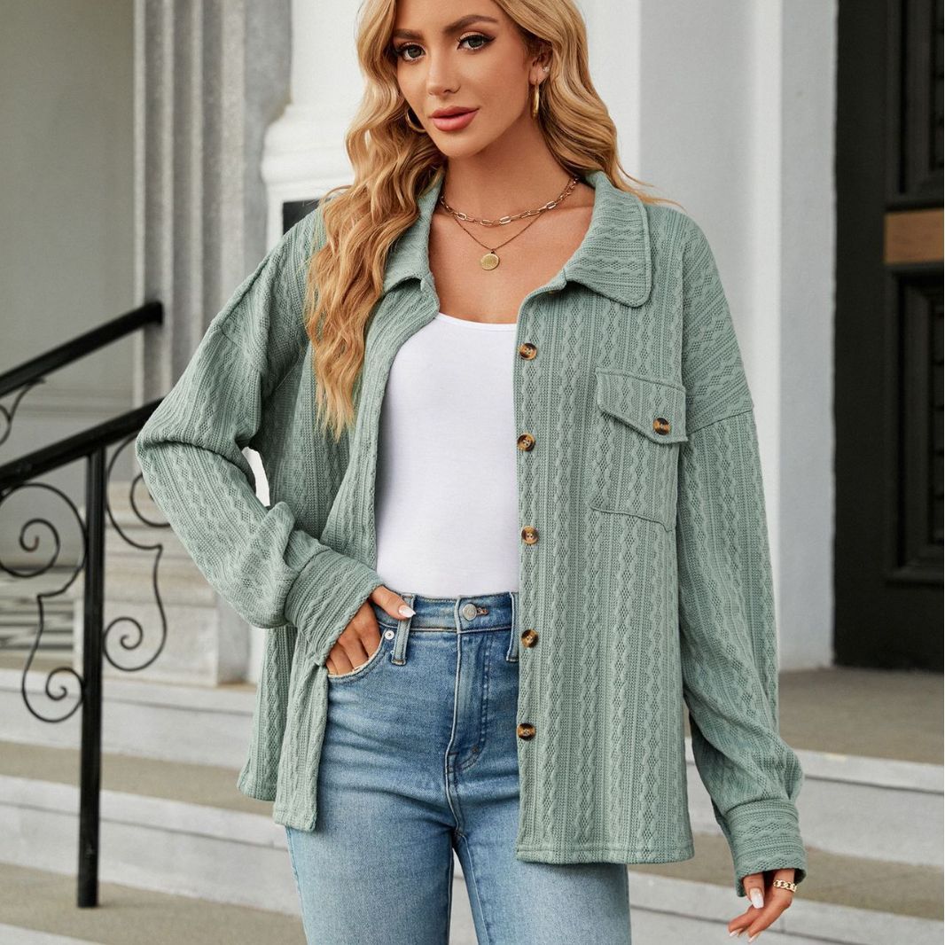 Damen Übergröße Hemdjacke mit strukturiertem Muster Stalluxe