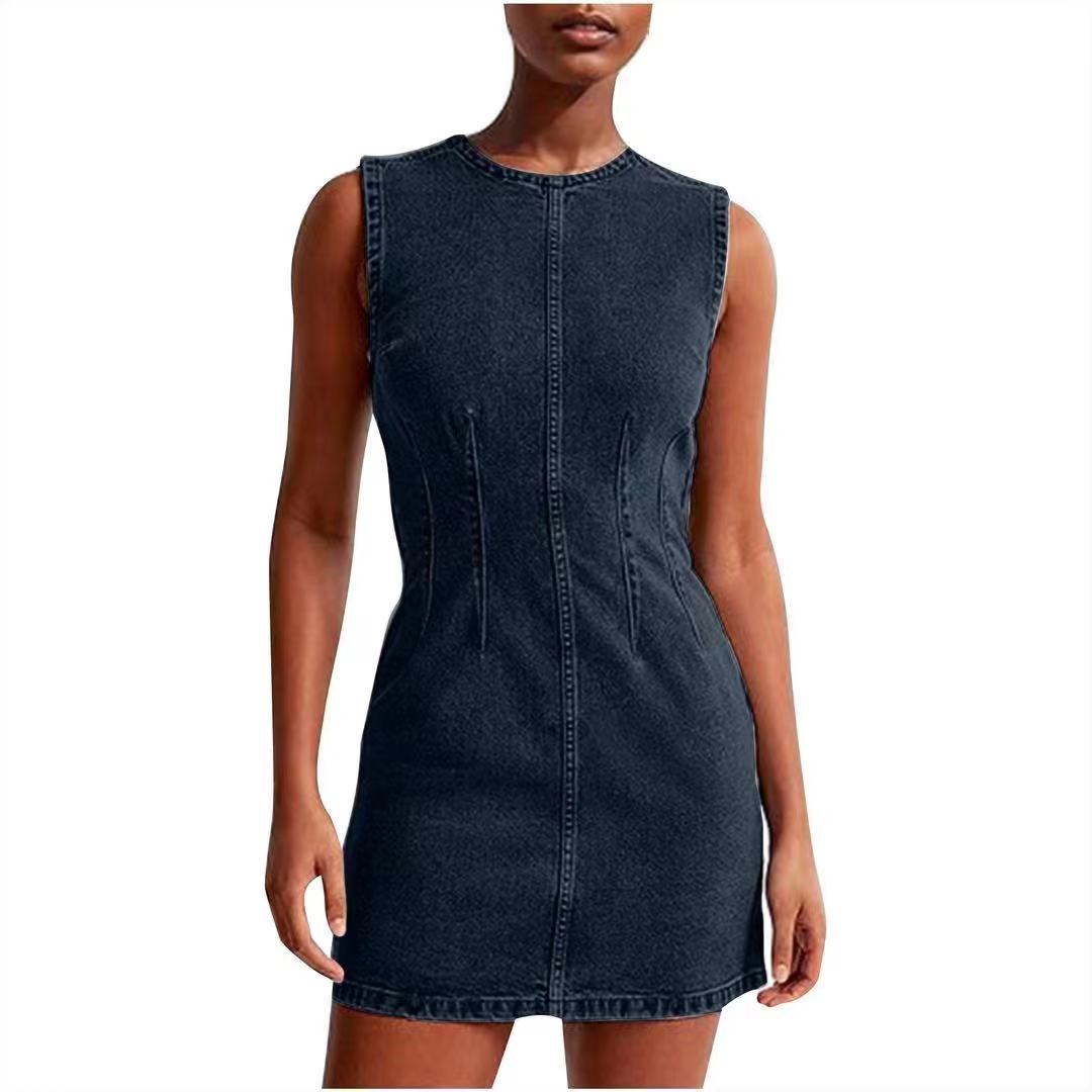 Damen Jeanskleid im modernen Schnitt mit nahtlosen Details Stalluxe